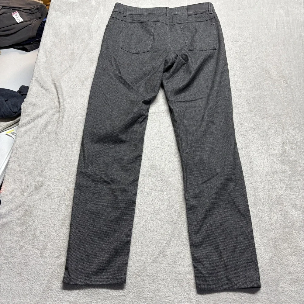 Brax Cooper Fancy 5 Pocket Pants Mens 36x34 Gray Stretch Regular Fit Houndstooth